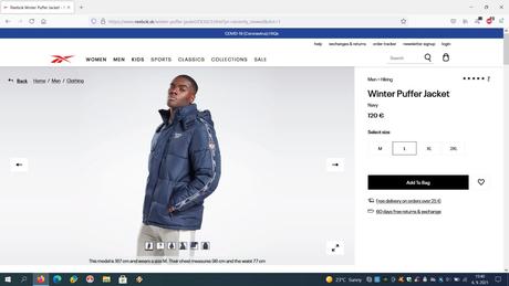 Zimná bunda reebok, zimná bunda spyder x reebok, reebok,l