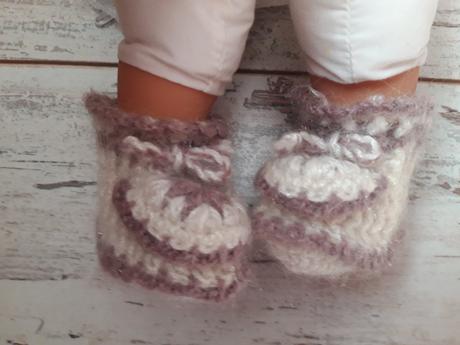 Háčkované papučky pre bábiku, 