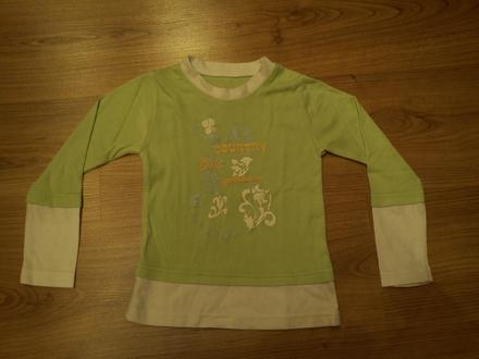 Dievčenské tričko v zeleno-bielej farbe, 110