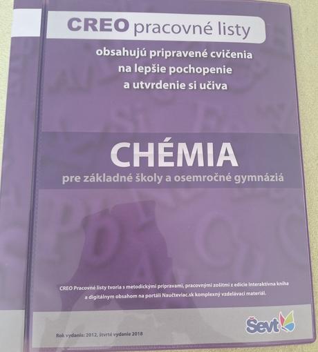 Creo pracovné listy chémia 6r. až 9.r. zš ševt,