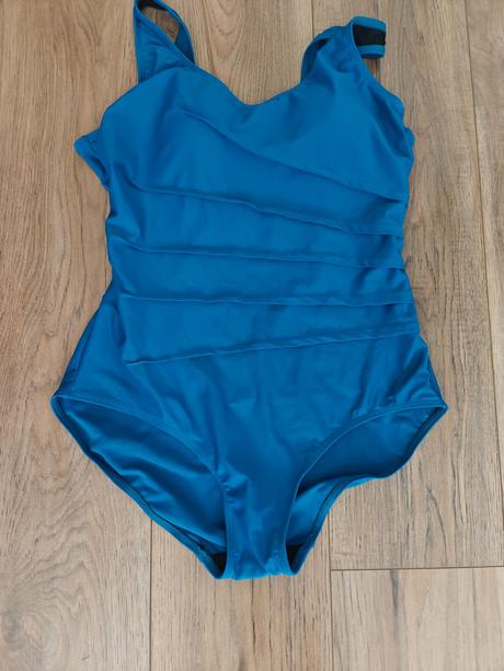 Celotelové tvarujúce plavky petrolejová, bonprix,44