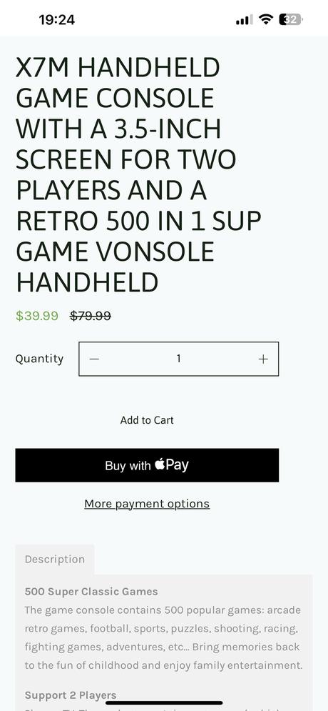 X7m handheld herná konzola s 3.5-inch obrazovkou,