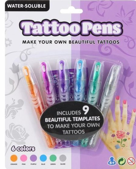 Tetovacie gélové perá 6ks, 