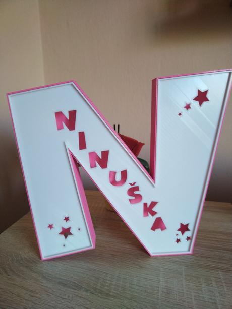 3d led lampa s menom,