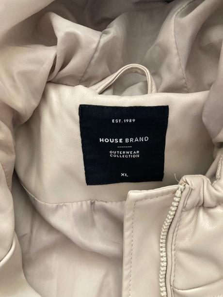 Dlhá koženková,nepremokavá zimná bunda house, house,xl