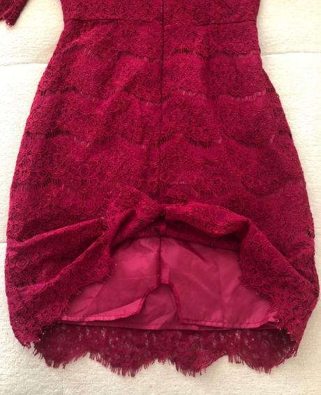 Cyklámenové čipkované šaty gate, s/36, gate,s