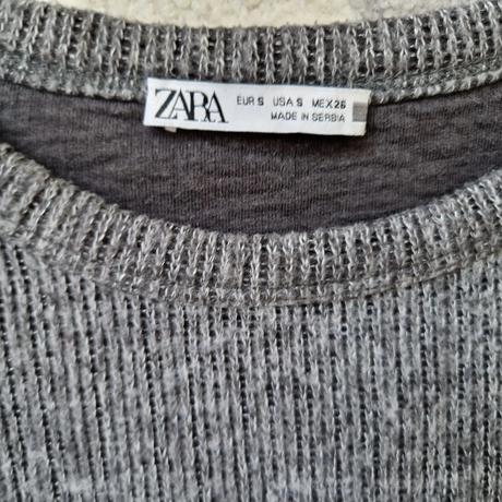 Zara šedý pulóver s nabratými rukávmi, zara,s