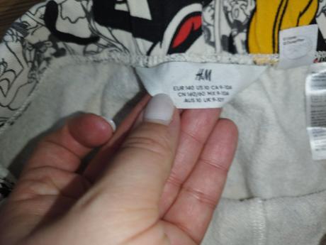 Tepláky mickey mouse, h&m,140