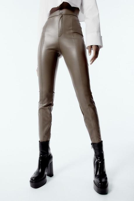 Koženkové nohavice, zara,m