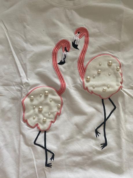 Tričko s aplikáciou plameniakou, 164