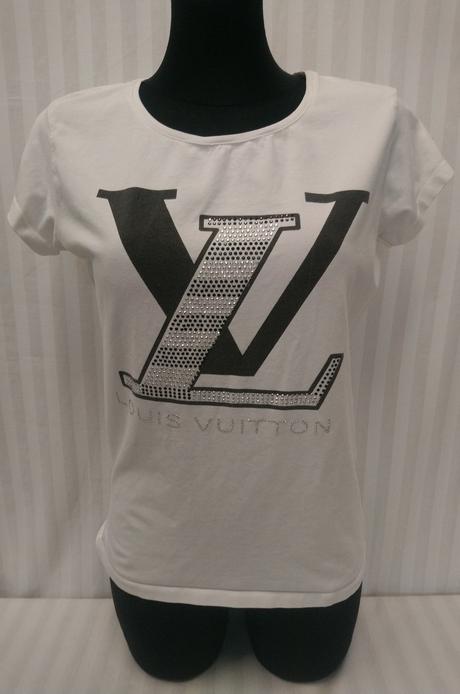 Dámsky biely elastický top, nápis, france, l, l