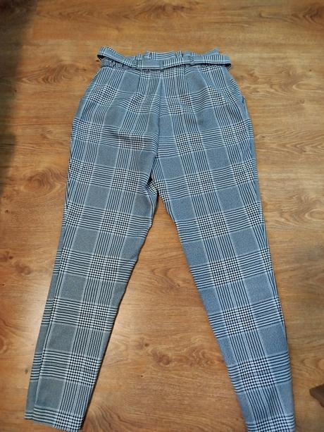 Nohavice s vysokým pásom na zavazovanie /paperbag, s