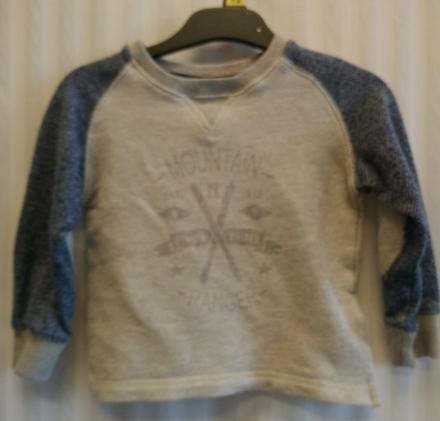 Sivo modrá mikina s motívom, marks&spencer 92-98, marks & spencer,98