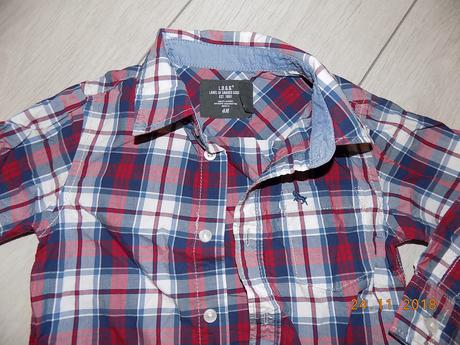 Cervena karovana kosielka, h&m,98