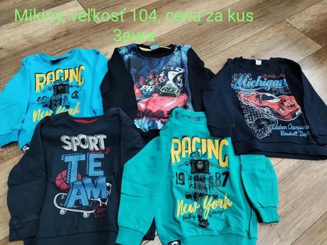 Chlapčenské oblečenie veľkosť 104, 110 a 116, 104–116