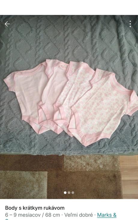 Dievčenské body s krátkym rukávom, marks & spencer,68
