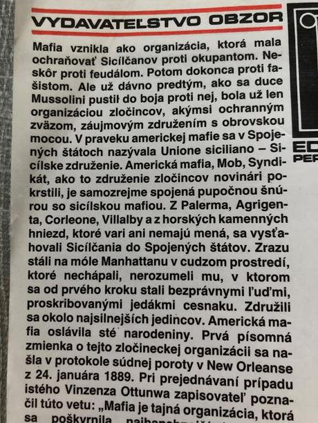 Súmrak mafie (1990), 