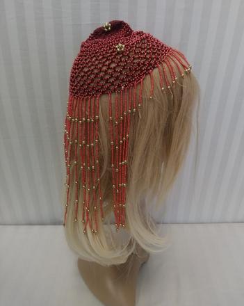 Ružová korálková čiapka, ružové korálky, 