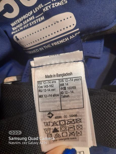 Detske nepremokave lyziarske oteplovaky v, wedze,164 / 170