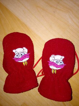 Rukavičky flisove top stav od 1roka, 80