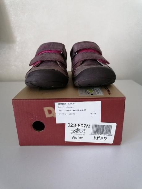 Prechodne kožene topanky fialove, d.d.step,29