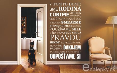 Nálepky na stenu - pravidlá rodiny - slovensky,