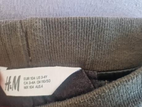 H&m bledozelené podšité nohavice 104, h&m,104