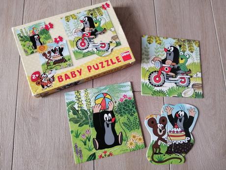Dino baby puzzle krtko na lúke 3,4,5 dielikov,