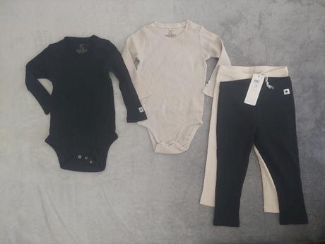 Bielo-čierna vrúbkovaná súprava lindex veľ.86, 86–98