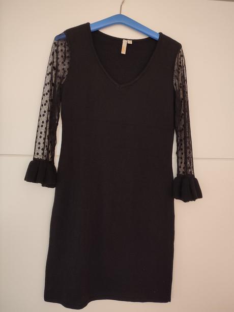 Čierne upletove šaty, s