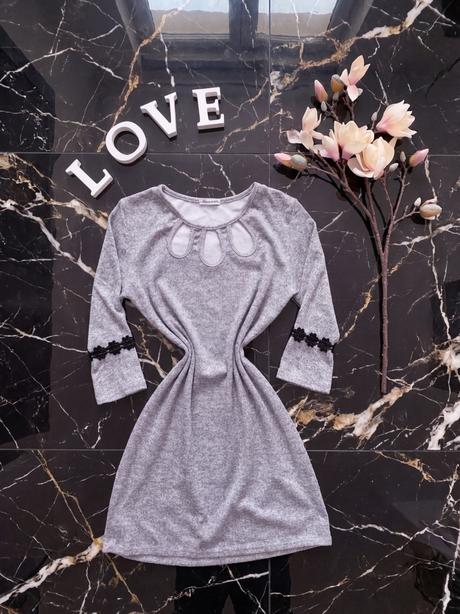Šedé šaty, new look,l