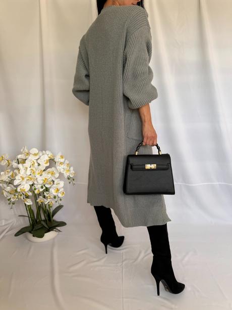 Pletený dlhý kardigán, m