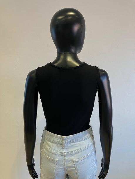 Dámske body s tylom čierne, s