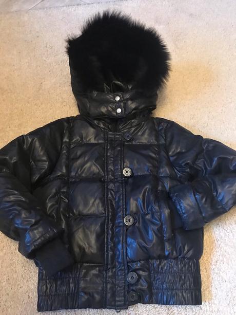 Krásna bunda benetton s pravou kožušinkou, benetton,122