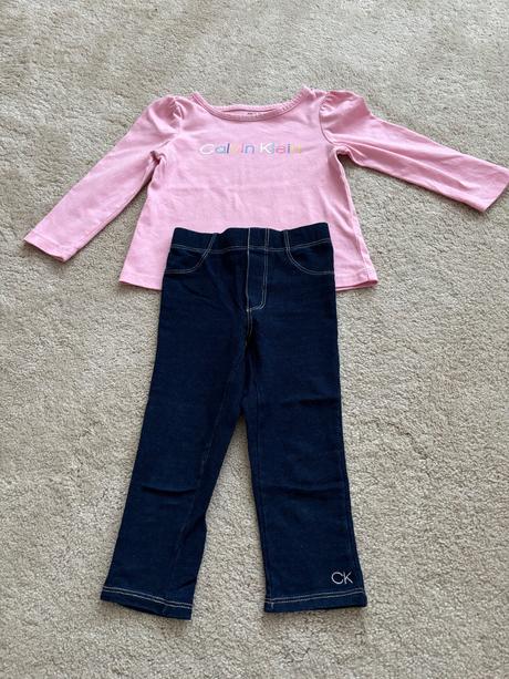 Calvin klein jeans tričko a riflove legíny, 3 roky, calvin klein,98