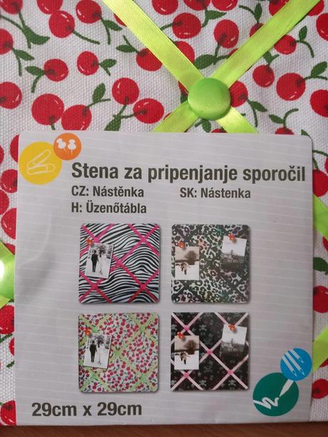 Nová nástenka, rám na fotky aj odkazy 29x29 cm,