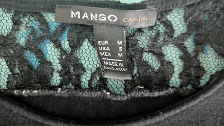 Tričko s čipkou, mango,m