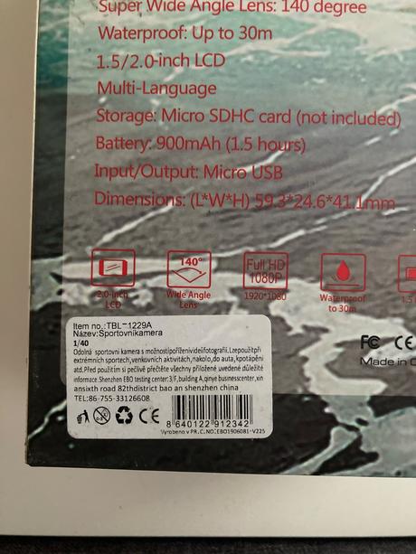 Športová kamera - nepoužívaná, 