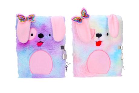 Denníček plyšový psík so zámkom,a5,