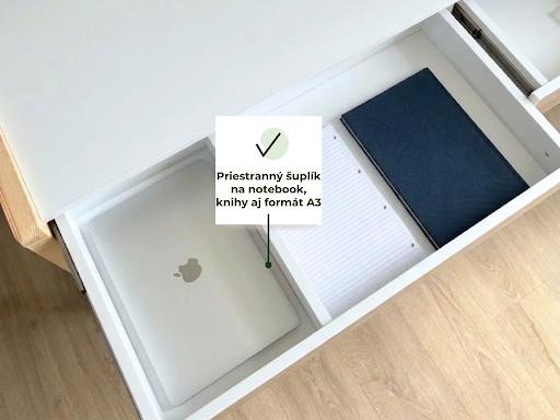Zásuvkový priestor môže poslúžiť aj na školské materiály a notebook. Zásuvkový priestor môže poslúžiť aj na školské materiály a notebook.