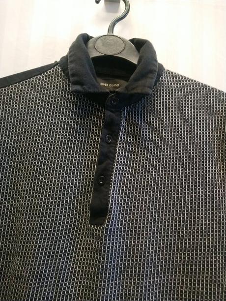 Čierne tričko s bielym vzorom, river island, xxs, river island,xs