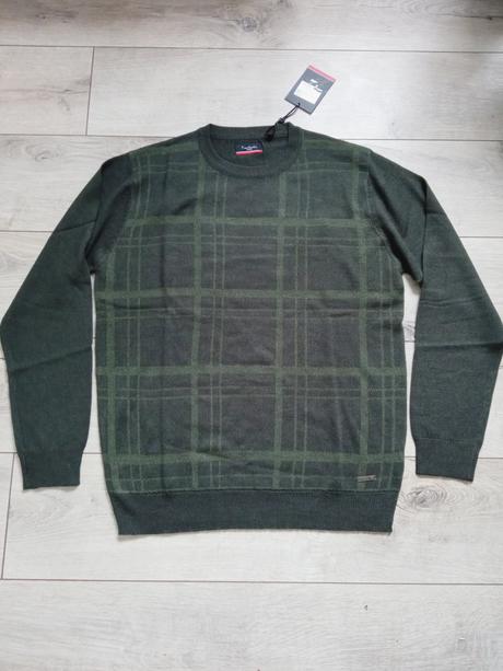 Tmavozelený kockovaný sveter pierre cardin (m), pierre cardin,m