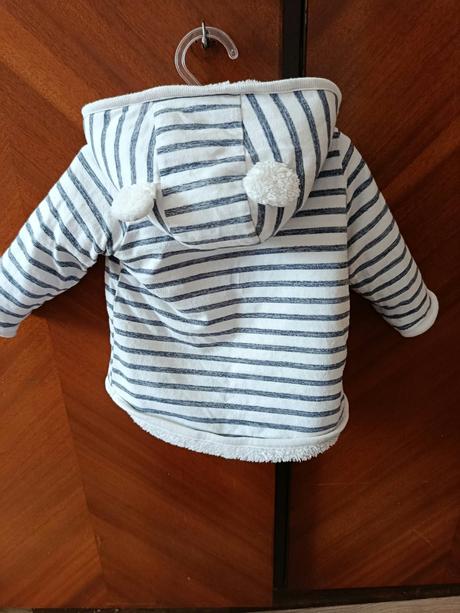 Detská teplá bunda/mikina s uškami, h&m,74