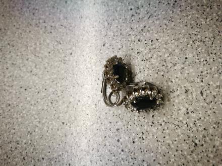 Strieborné zafírové náušnice,