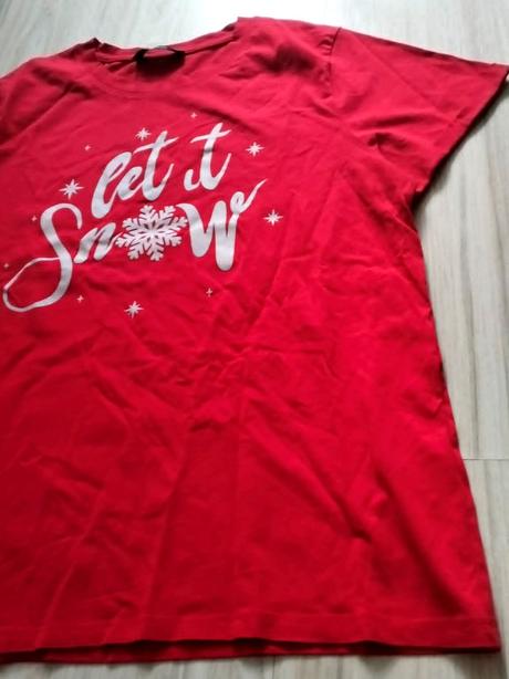 Červené vianočné tričko "let it snow", v. l, l