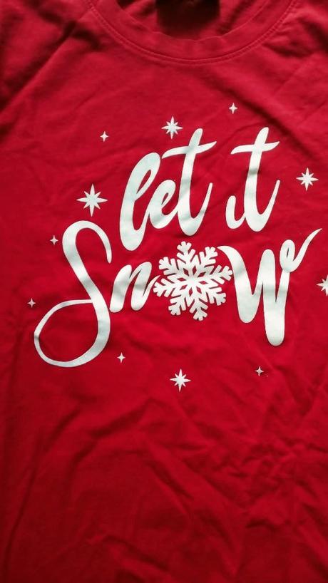 Červené vianočné tričko "let it snow", v. l, l