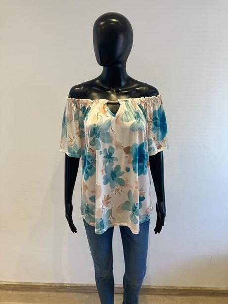 Dámska kvetovaná blúzka so spadnutými ramenami, l / m / s / xl