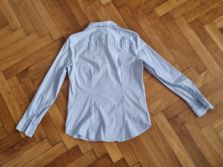 Košeľa s drobnými modro-bielymi pásikmi, h&m,40