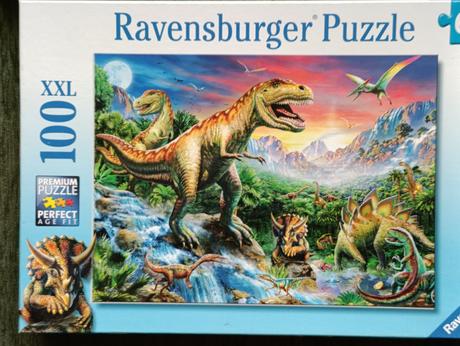 3x puzle, hlavne dinosaurie - top stav,