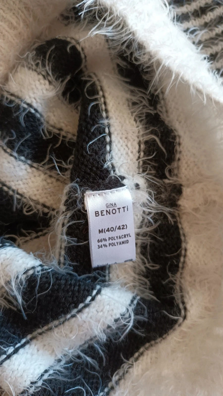 Čiernobiely pulóver gina benotti, m/l, m